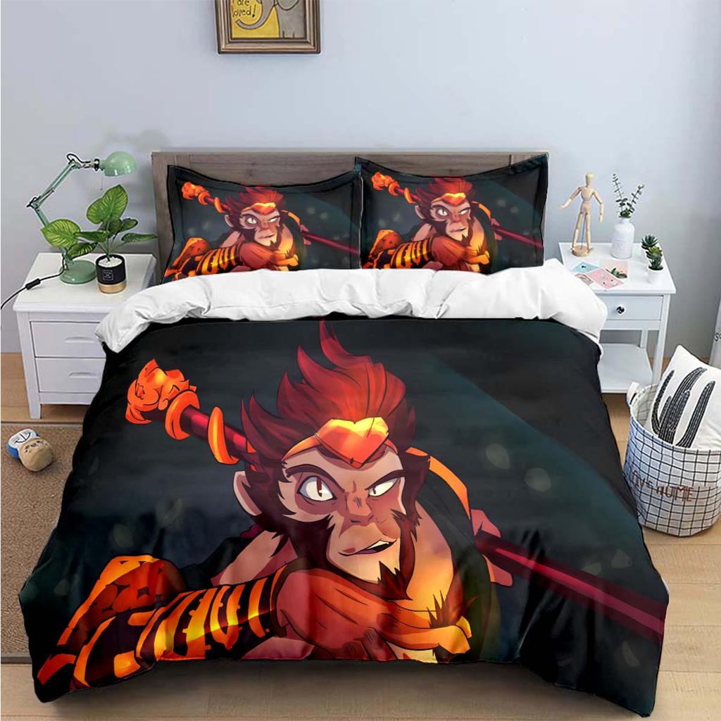 Exquisite Role The Monkey King Printed Bedding Sets Exquisite Set Duvet Cover Bed Comforter Set Bedding Set Luxury Birthday Gift