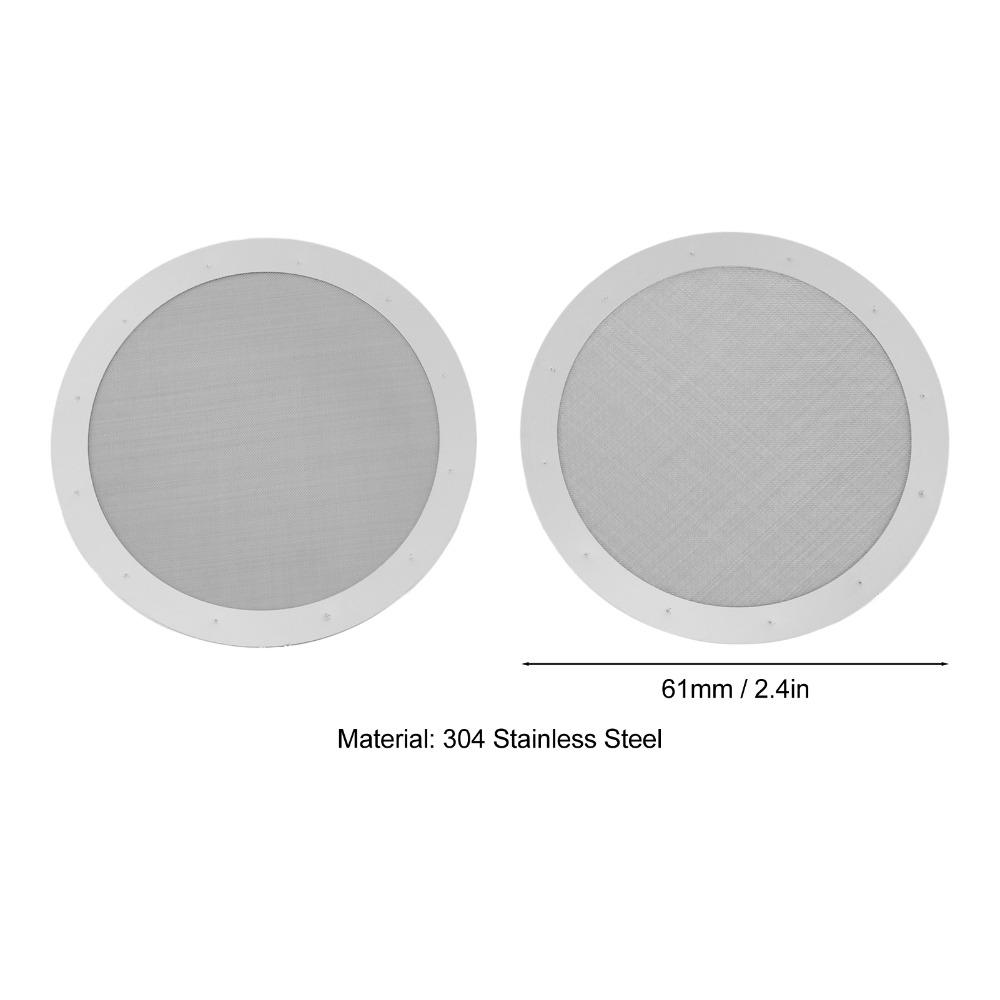 2pcs set Silver Stainless Steel Coffee Filter 61MM Diameter Permanent Coffee Filter Travel Use