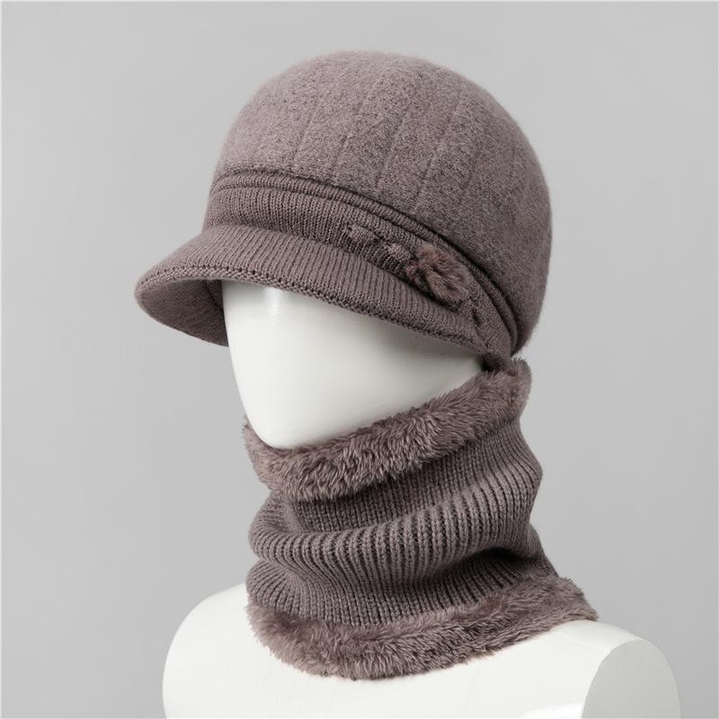 Day Mom Hat Fleece Knitted Thermal Hat Grandma Rabbit Wool Hat Old Man Duck Tongue Cotton Hat