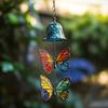 Butterfly Wind Chime Metal Stained Glass Wind Chime Hanging Decoration for Indoor