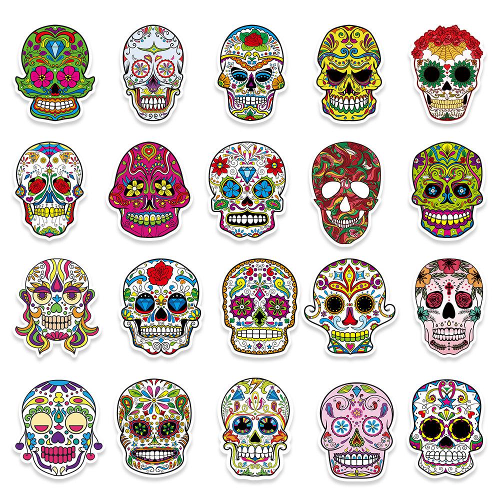 50 Pictures of Fantasy Skull Graffiti Stickers Suitcase Mobile Phone Laptop Personalized Stickers Stickers