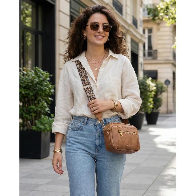 Telena Small Crossbody Bags for Women Vegan Leather Crossbody Purse | with Adjustable Wide Strap for Daily Life