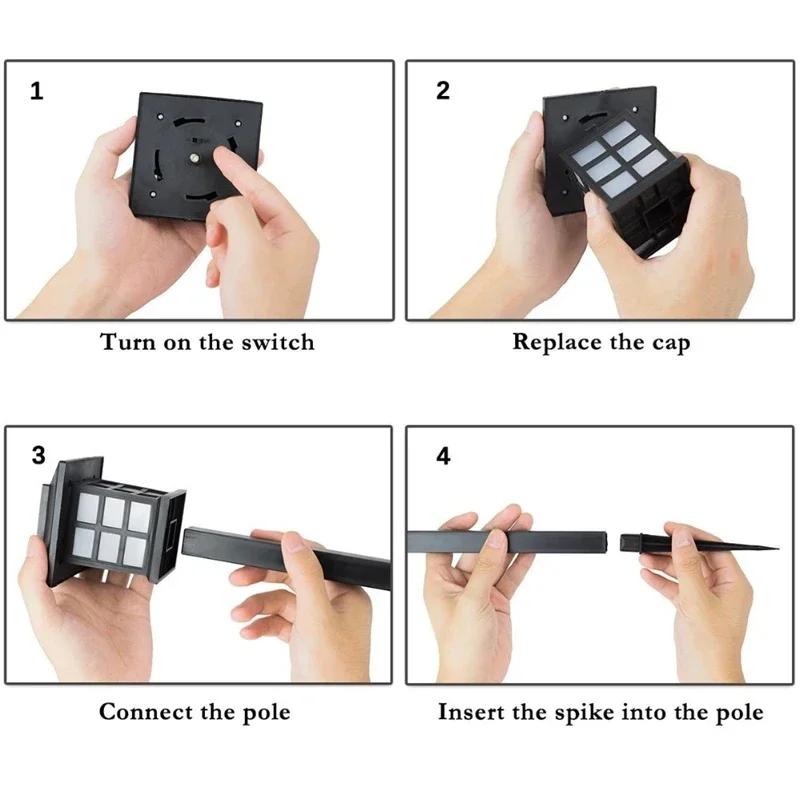 Светодиодные солнечные фонари для газонов, уличные IP65, водонепроницаемые солнечные лампы, украшения для сада, дорожки, подъездная дорога, патио, двор и лужайка