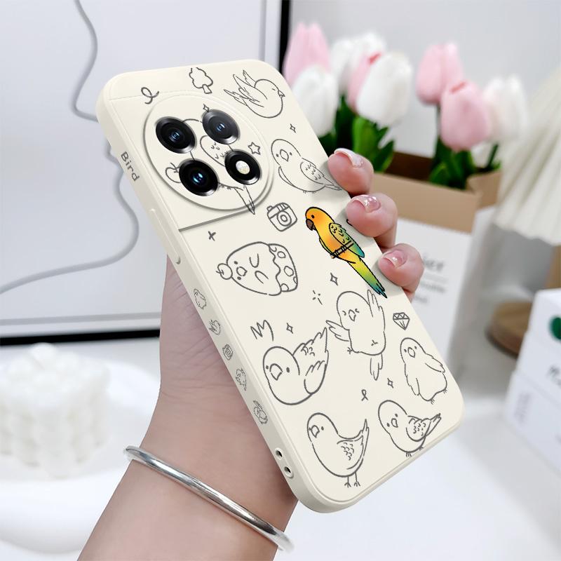 Игривый Попугай Чехол для Телефона Для Oneplus 13 13R 12 12R 11 11R 10 10R 10T 9R 9RT 9 8T 8 7 7T Pro 5G Жидкий Силиконовый Чехол