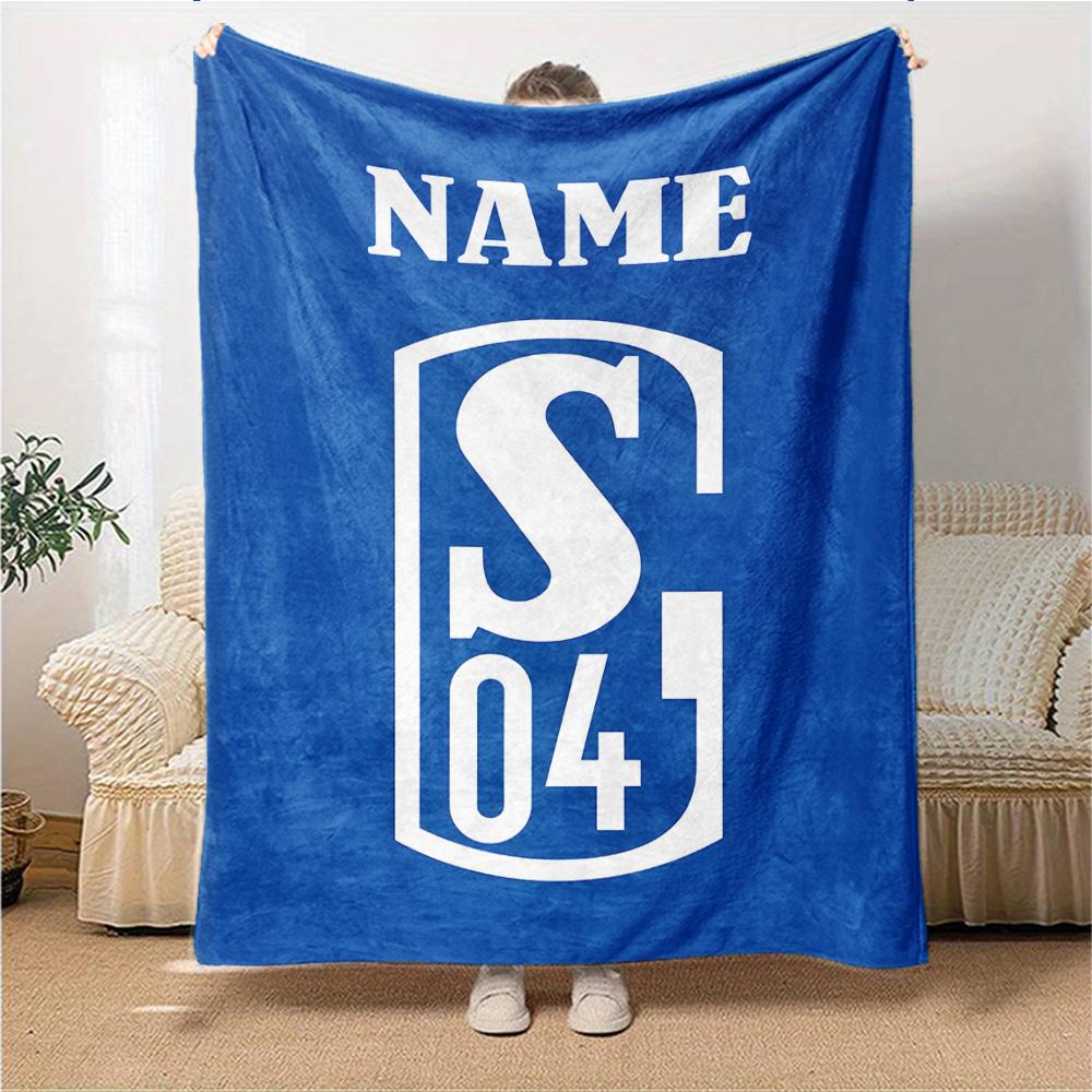 Custom Name Real Madrid Crest blanket for Couch & Bed, Plush Cozy Fuzzy Blanket Super Soft & Warm Blankets for Fall and Winter. 0908264