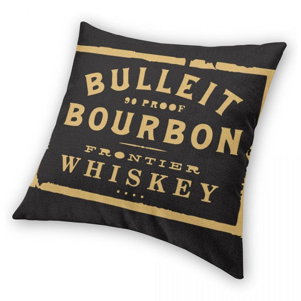 Bulleit Bourbon Whiskey Square Pillowcase Polyester Linen Velvet Pattern Zip Decor Throw Pillow Case Sofa Cushion Cover 45X45