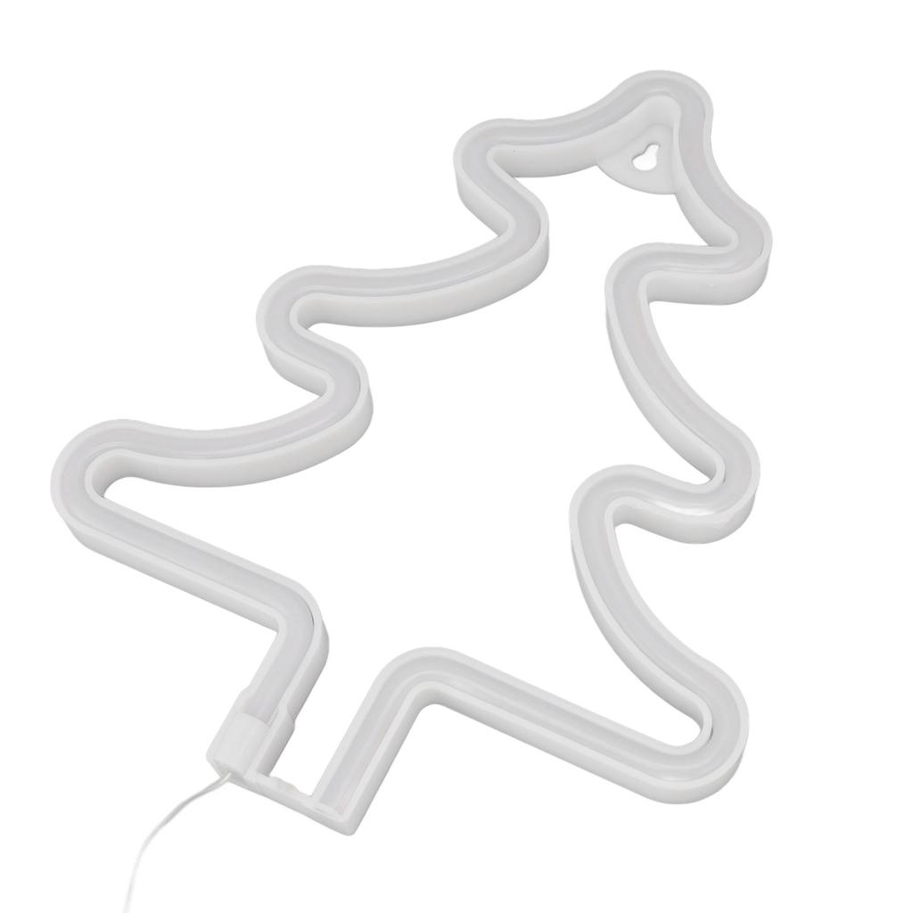 Christmas Neon Sign Christmas Tree Shape Neon Light USB Decorative Night Light for Desk Wall
