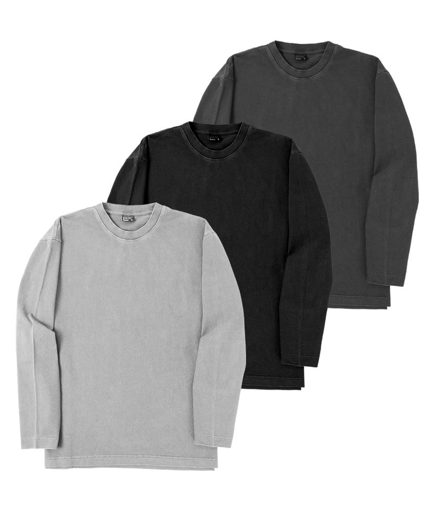 QUTON Essential Pigment Long Sleeve T-Shirt 3 Colors