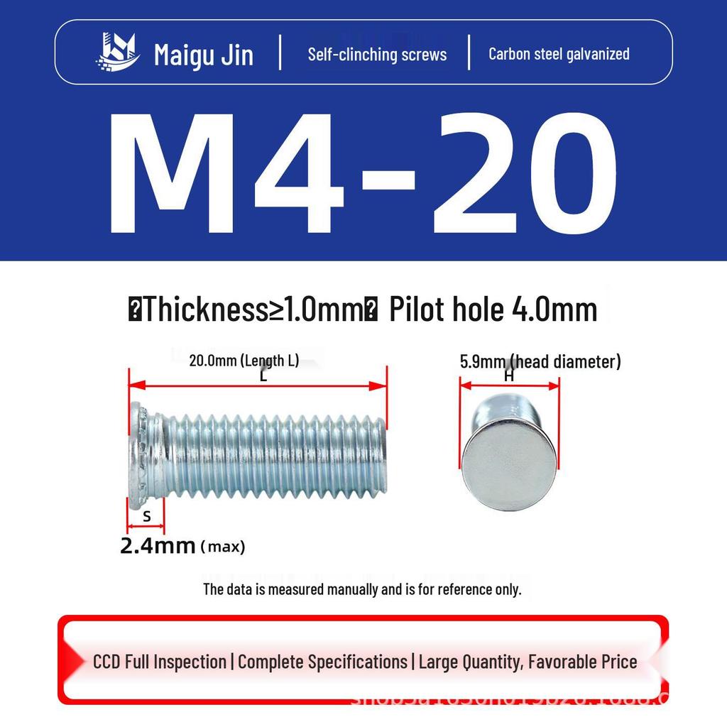 Flat Head Carbon Steel Galvanized Rivet Nuts FH-M2 to M10 - Free Shipping
