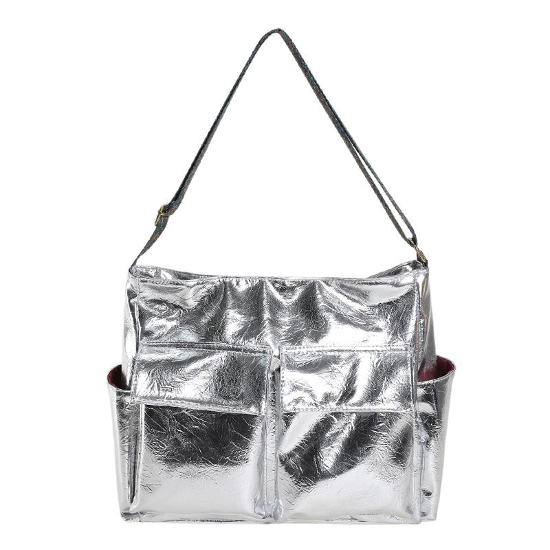 Женская сумка через плечо с застежкой-молнией из искусственной кожи, горячая распродажа, высококачественная однотонная повседневная сумка с строчкой