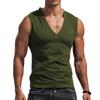 Men's Muscle Sleeveless T-shirt Men Summer Loose Tank Top Solid V Neck Vest Tee Men Tops