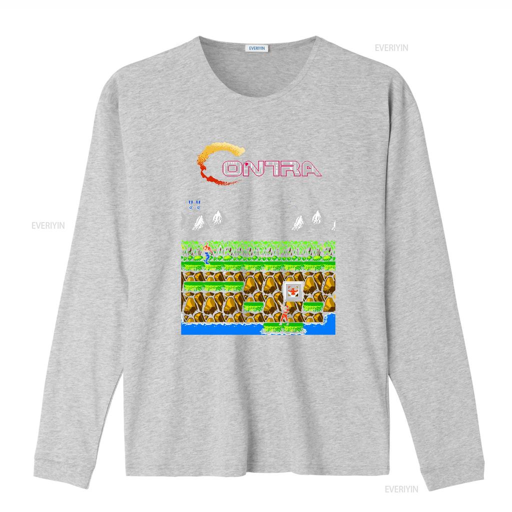 Contra gryzor stage 1 NES Famicom игра 8-битный экран Футболка Аркадный классический винтажный ретро дизайн все размеры винтажный Постиранный