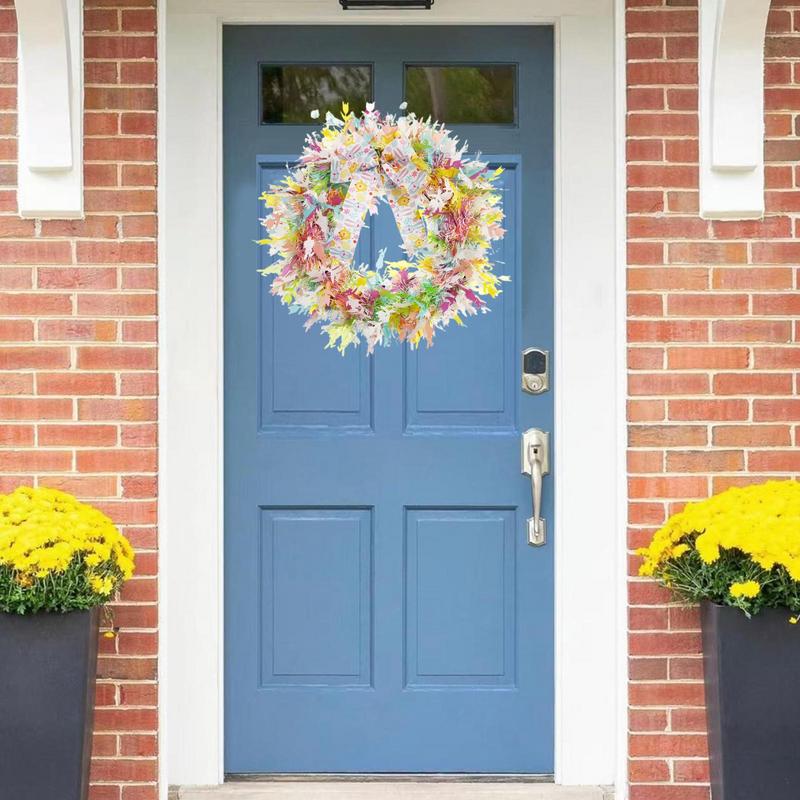 1 шт. Красочный пасхальный венок декор Весенние венки для входной двери Пастельный пасхальный искусственный венок Мини-весенний венок Венок на окно