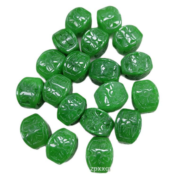 Антикварные золотые монеты и квадратные бусины-разделители из сухого зеленого нефрита (12x15мм) для DIY Браслета Ожерелья