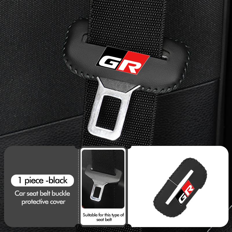 MZD1 For Toyota Car Seat Belt Buckle Plug Leather Car Seat Belt Clip Protective Covers Crown GR Corolla YARIS Auris C-HR Hilux Vios