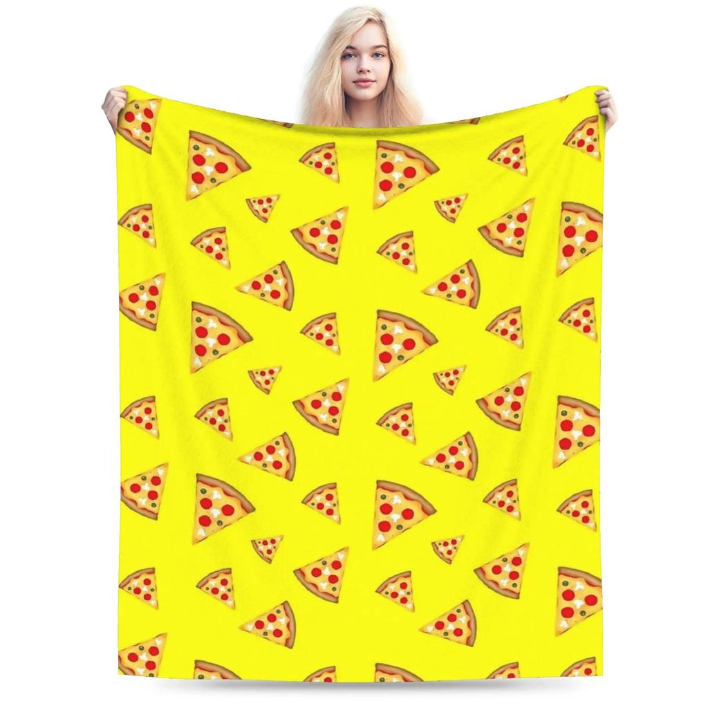 Cool Fun Pepperoni Pizza and Slices Graphic Throw Blanket Soft Warm Quality for Kids Boys Girls Bedspread for Spring Outdoor Us