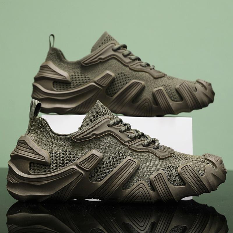 Повседневная спортивная модная обувь мужская трикотажная обувь для студентов весна-лето 2025 мужская обувь дышащая сетчатая обувь для подростков