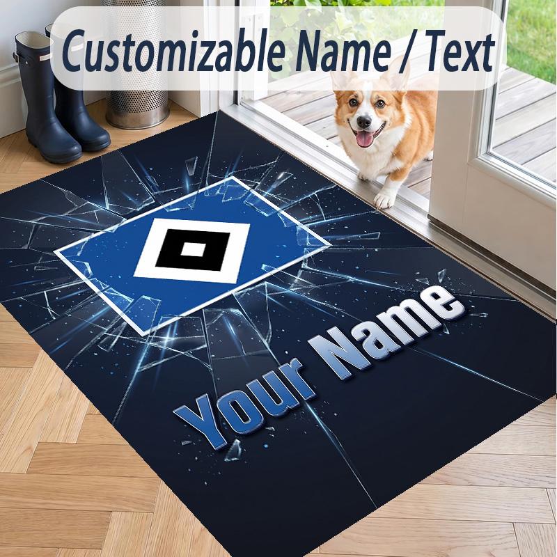 Custom Text Printed Rug Hamburger SV Non Slip Floor Carpet For Home Room Decor