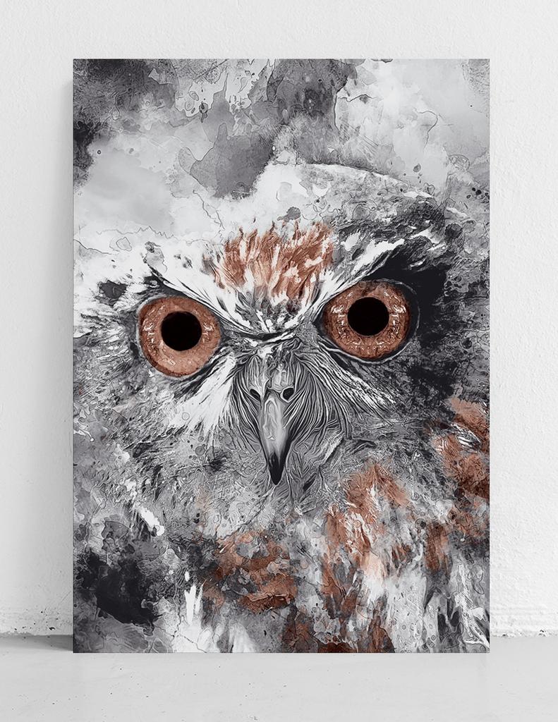 Абстрактный постер с совой