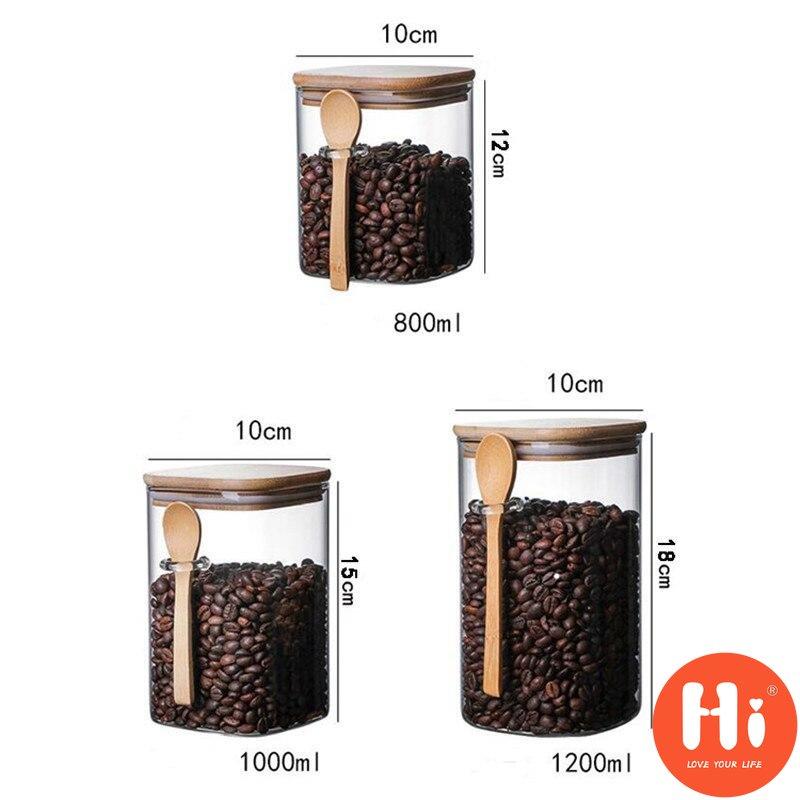 Высококачественная герметичная банка для специй с крышкой-ложкой, контейнер для приправ, резервуар для хранения кофе, кухонная бутылка для сахара, коробка для чая