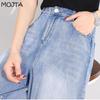 Женские весенне-осенние облегающие женские джинсы с высокой талией, повседневные джинсовые брюки, расклешенные брюки большого размера, уличная одежда, укороченные брюки больших размеров