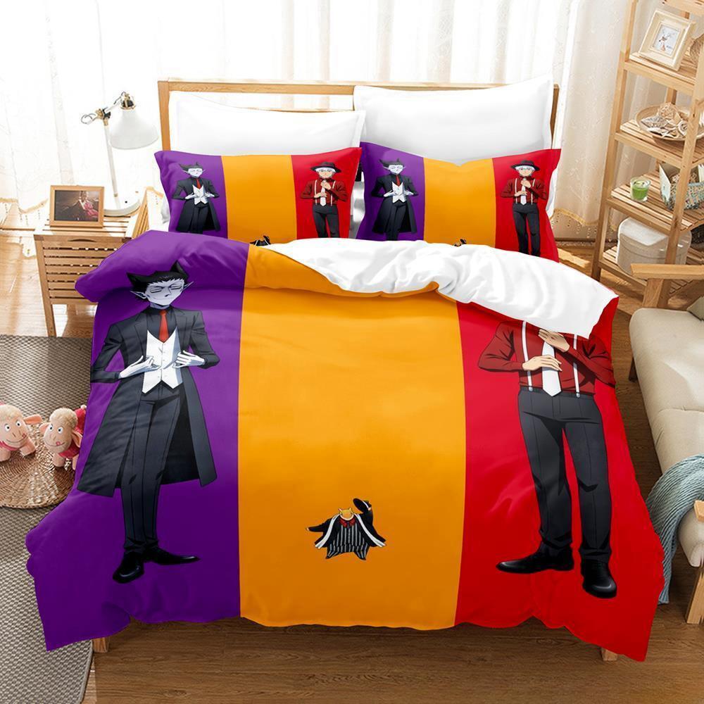 3D-принт «Вампир умирает в мгновение ока» Комплект постельного белья из трех предметов с рисунком из мультфильма «Аниме» Для взрослых и детей Спальня Пододеяльник Наборы Домашний текстиль