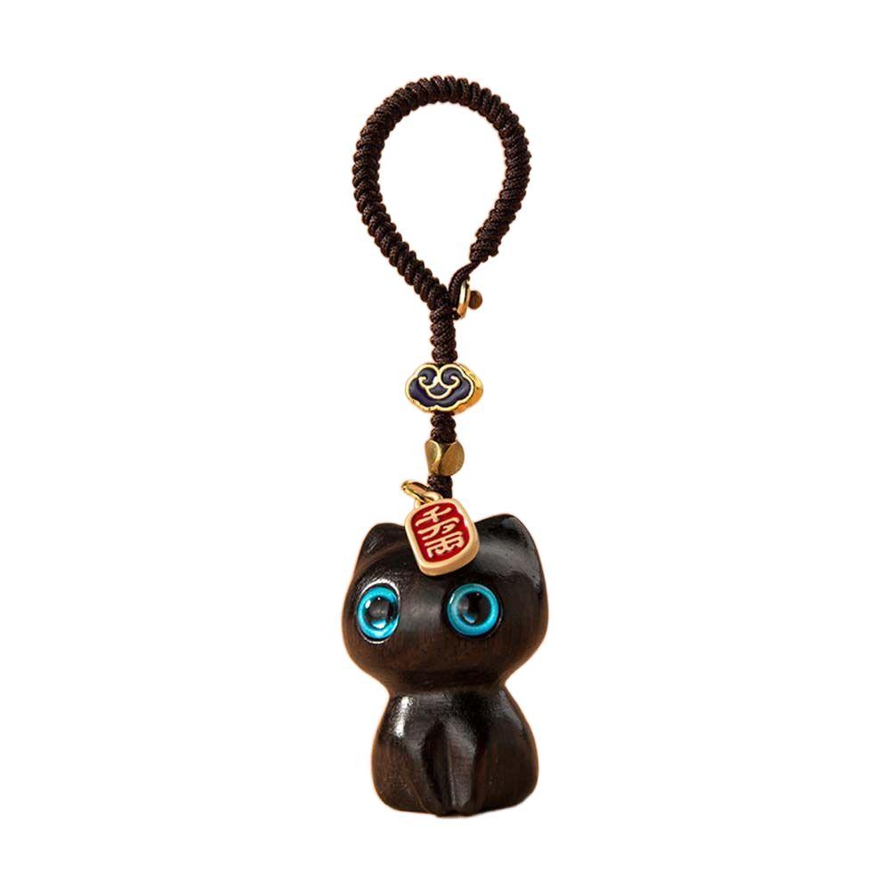 Phone Charm Mobile Phone Strap Mobile Phone Chain Mobile Phone Lanyard Wooden Cat Keychain