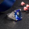 2026 Деловое Синее Хрустальное Мужское Кольцо Европейское и Американское Кольцо с Бриллиантом и Сапфиром Ювелирные Изделия
