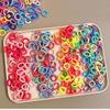 100Pcs/bag Colorful Basic Nylon Ealstic Hair Ties for Girls Ponytail Hold Scrunchie Rubber Band Kid Fashion Hair Accessories