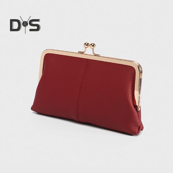 Женский клатч-кошелек, винтажный клатч с замком-поцелуем, дорожный кошелек из натуральной кожи с отделениями для нескольких карт, держатель для карт для свиданий, вечеринок, шопинга