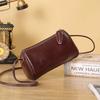 Top Layer Vegetable-Tanned Cowhide 2025 New Small Cylinder Bag Casual Retro Single Shoulder Crossbody Genuine Leather High-End Pillow Bag