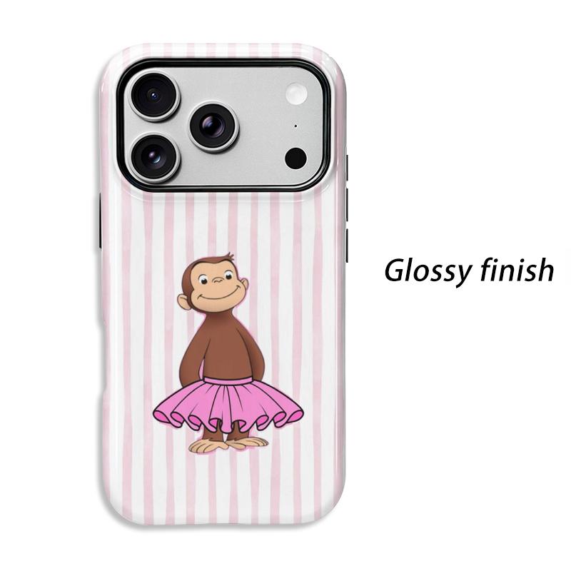 Charming Ballet Dancer Monkey Striped Art Film Aesthetic Protective Shockproof Bumper Case Cover For iPhone 14 15 16 Pro Max Plus