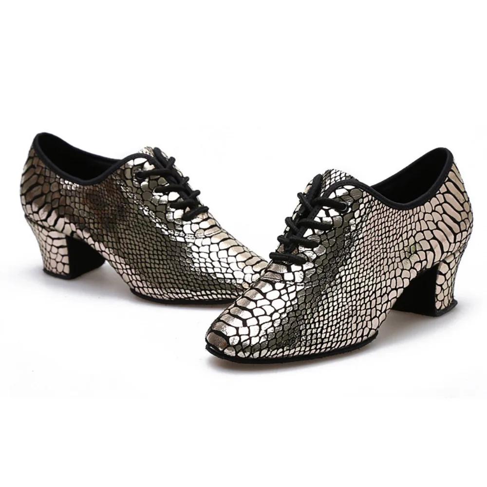 Женские Леди Девушки Комнатные Уличные Верх из Оксфордской Кожи Массивный Каблук Кроссовки Каблук Высокий Бальный Современный Латиноамериканский Танцевальные Туфли