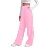 Women's Winter Sweatpants Solid Color Casual Pants Women's Fleece Sweatpants Wide Leg Straight Pants