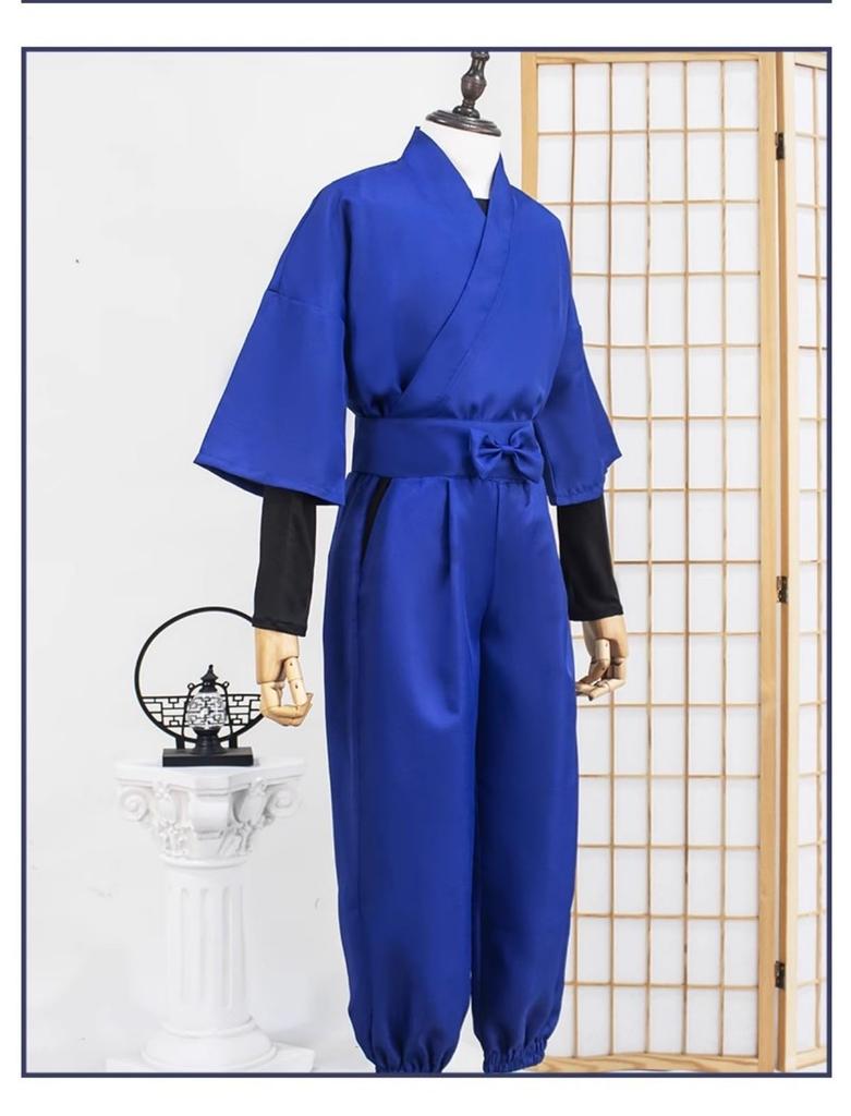 COSSA Cosplay Ninjutsu Academy Ninja Costume Set for and 6th Halloween Includes Hood Shinobi/Tama 1st, 2nd, 3rd, 4th, 5th, Graders, Photoshoot, (Blue,
