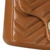 Gucci GG Marmont Brown Leather Chevron Quilted Mini Chain Crossbody Bag For Women Daily Use