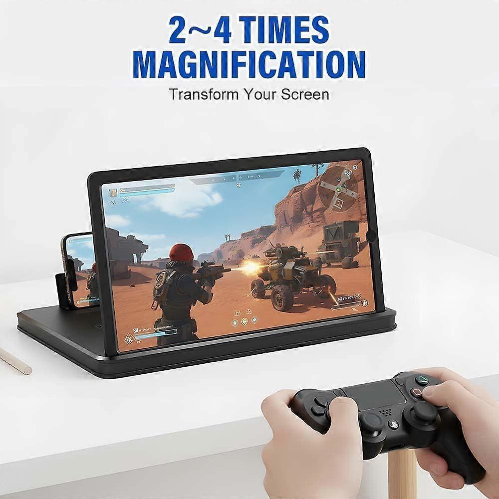 Upgrade Screen Magnifier for Cell Phone, Screen Magnifier, 3D HD Screen Mobile Phone Magnifier Expanders for Movies & Gaming, Foldable Phones Stand wi