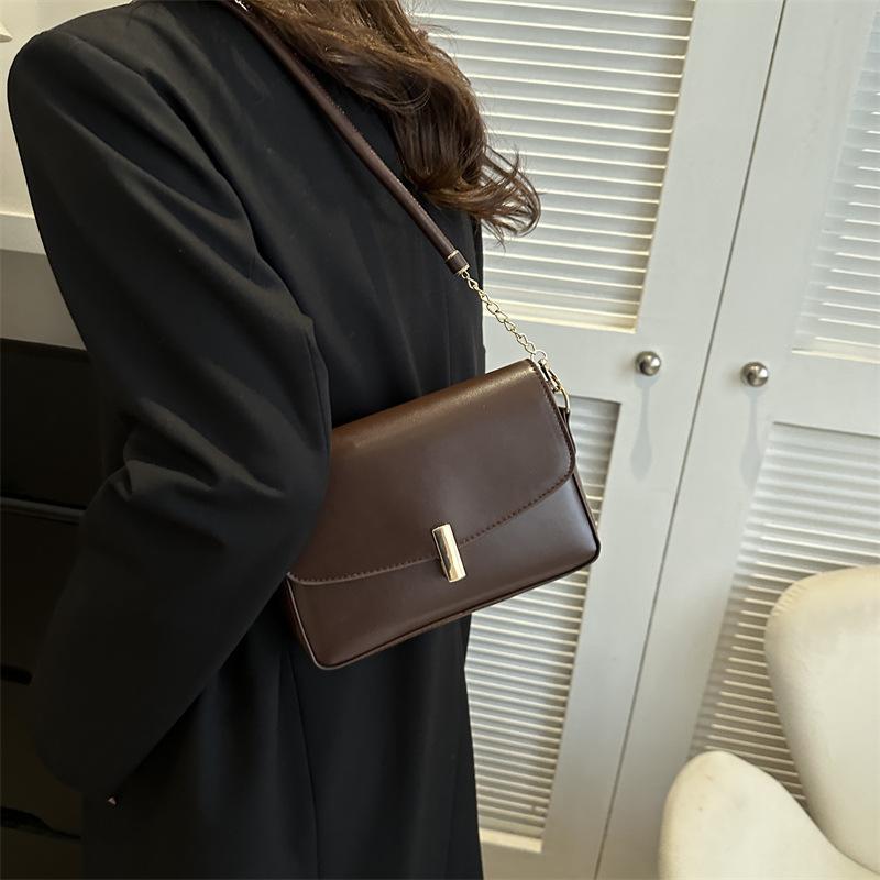 Простая однотонная зимняя ретро-текстура, модная дорожная сумка через плечо для женщин