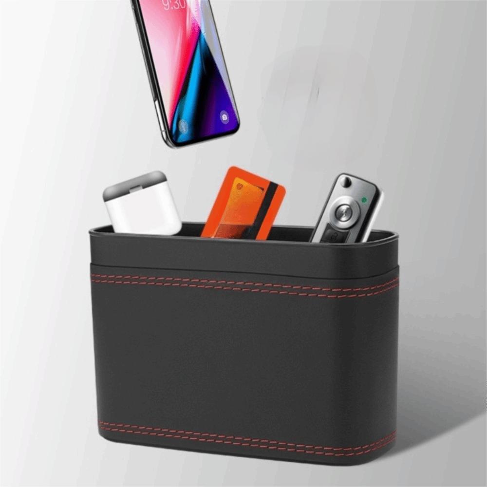 Waterproof Vehicle Trash Can PU Leather Hanging Storage Bin Car Press-down Storage Box  Car Storage