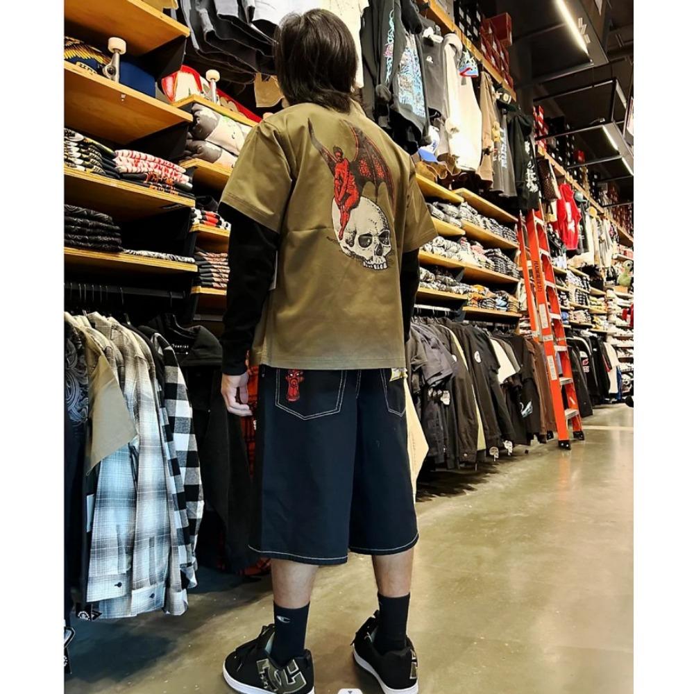 American Straight Pants Men and Women Universal Jeans Street Fashion Versatile Shorts Personalized Harajuku Hip Hop Clothing