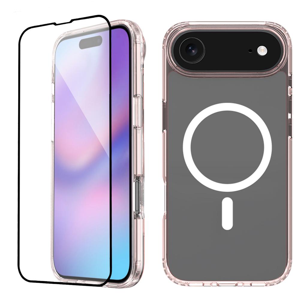 Для iPhone Air Чехол Совместим с MagSafe PC+TPU Прозрачный Чехол для Телефона с Защитным Стеклом