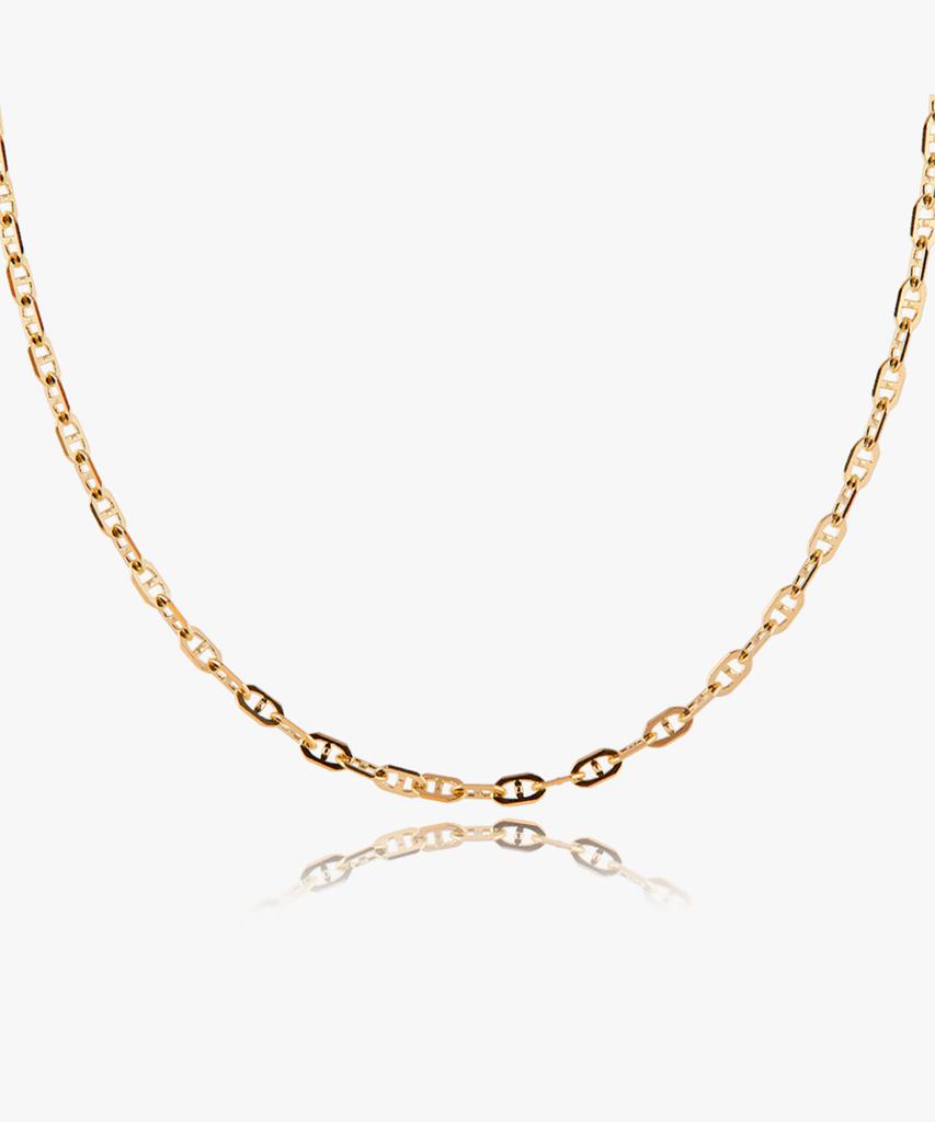Helene Jewelry 14K 18K Square Ladder Chain Gold Necklace (Type A)