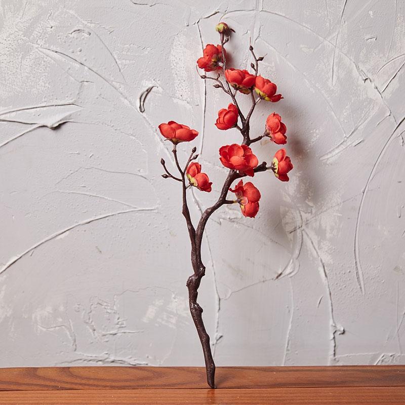 Houseeker Искусственные сливы Вишни Шелковые Флоры Сакура Цветы Ветки Домашний стол Декор в гостиную Diy Праздничные свадебные украшения