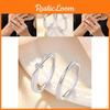 Trendy Geometric Couple Rings Adjustable Open Design Simple And Personalized