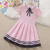 Летние платья принцессы в стиле колледжа для девочек - модные детские юбки в уличном стиле