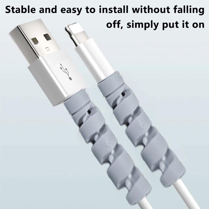 6 шт. Защита кабеля Силиконовый спиральный органайзер для зарядного кабеля Защита концов провода Чехол для кабеля зарядного устройства USB для iPhone Аксессуары