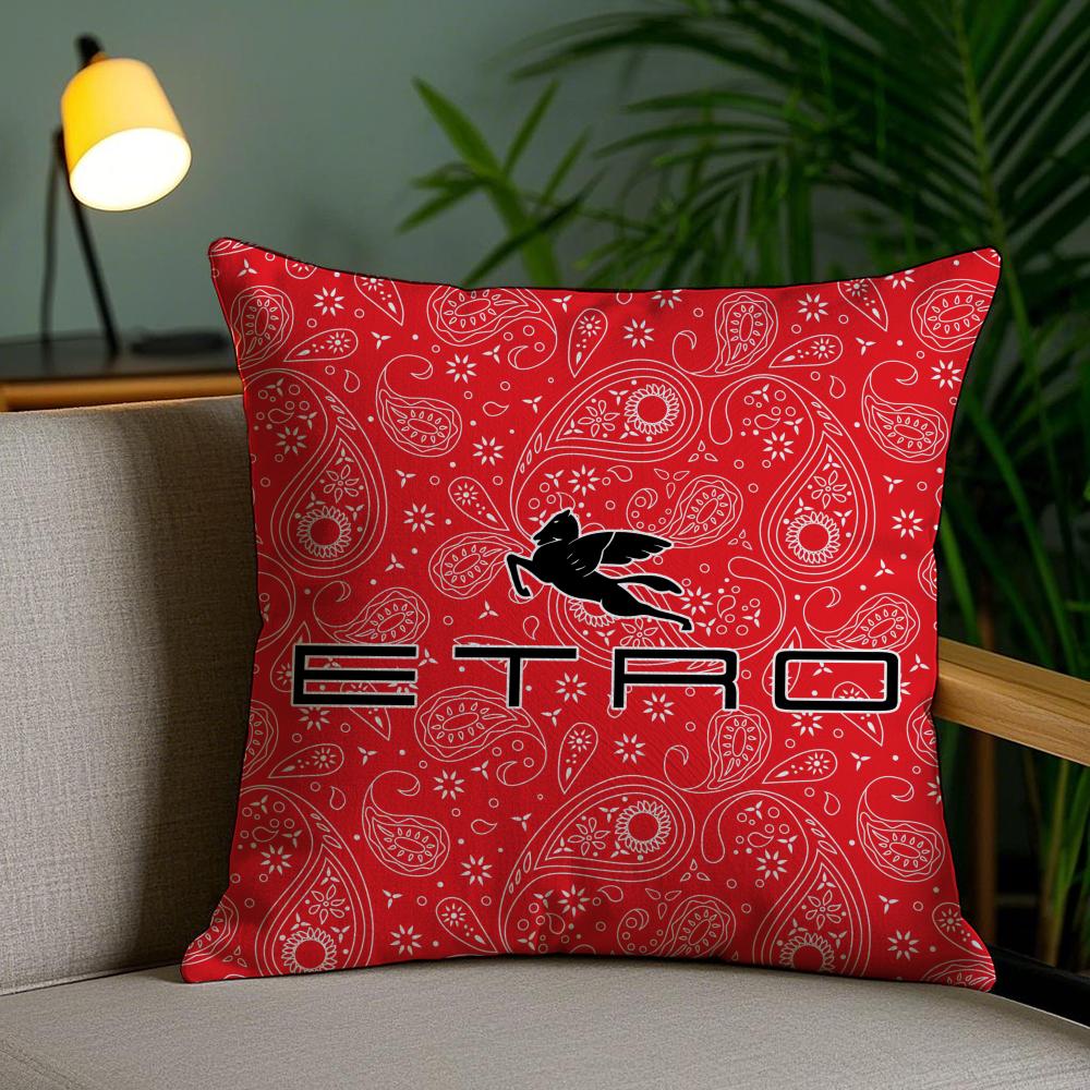 Классический дизайн E-Etro Наволочка Мягкий короткий плюш Двусторонняя печать Декор для дома Машинная стирка Чехол для подушки Подарок