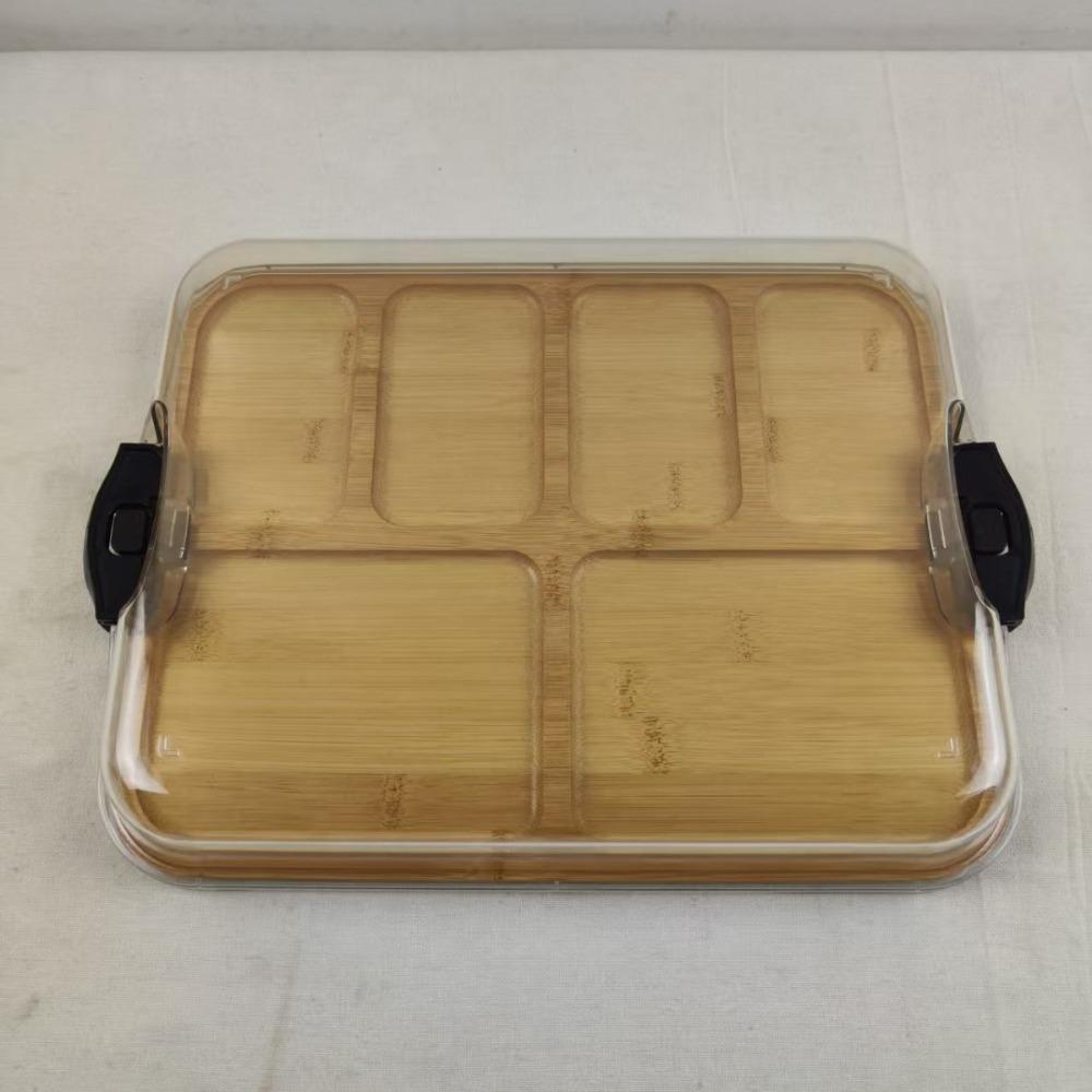Square Cheese Tray Transparent Acrylic Lid Biscuit Snacks Platter Snack Service Trays  Holiday