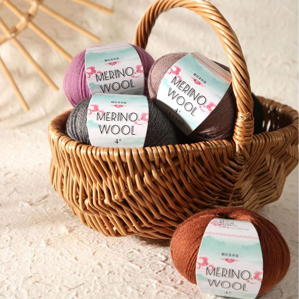 Пряжа из мериносовой шерсти 1,76 унции 134 ярда/моток Мягкая шерстяная пряжа Пряжа для ручного вязания Нить для вязания спицами Вязания крючком Ковров Свитера Шарфа