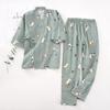 2025 New Seven-sleeve Japanese-style Kimono Pajamas Set Female Spring and Autumn 100% Cotton Gauze Home Clothes Cute Sweet Two-p